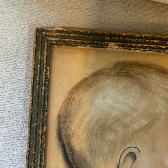 Vintage Framed Portrait with Black and Tan Tones - Picture 4 of 10